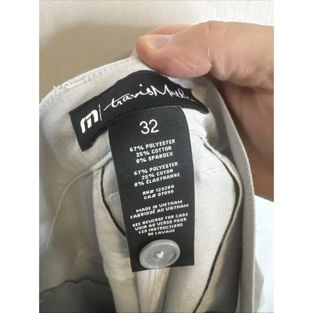 Travis Mathew Golf Shorts Mens 32 Gray Palm‎ Tree Print Performance Stretch